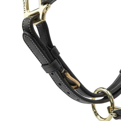 Shires Velociti Lusso Girona Leather Headcollar #colour_black