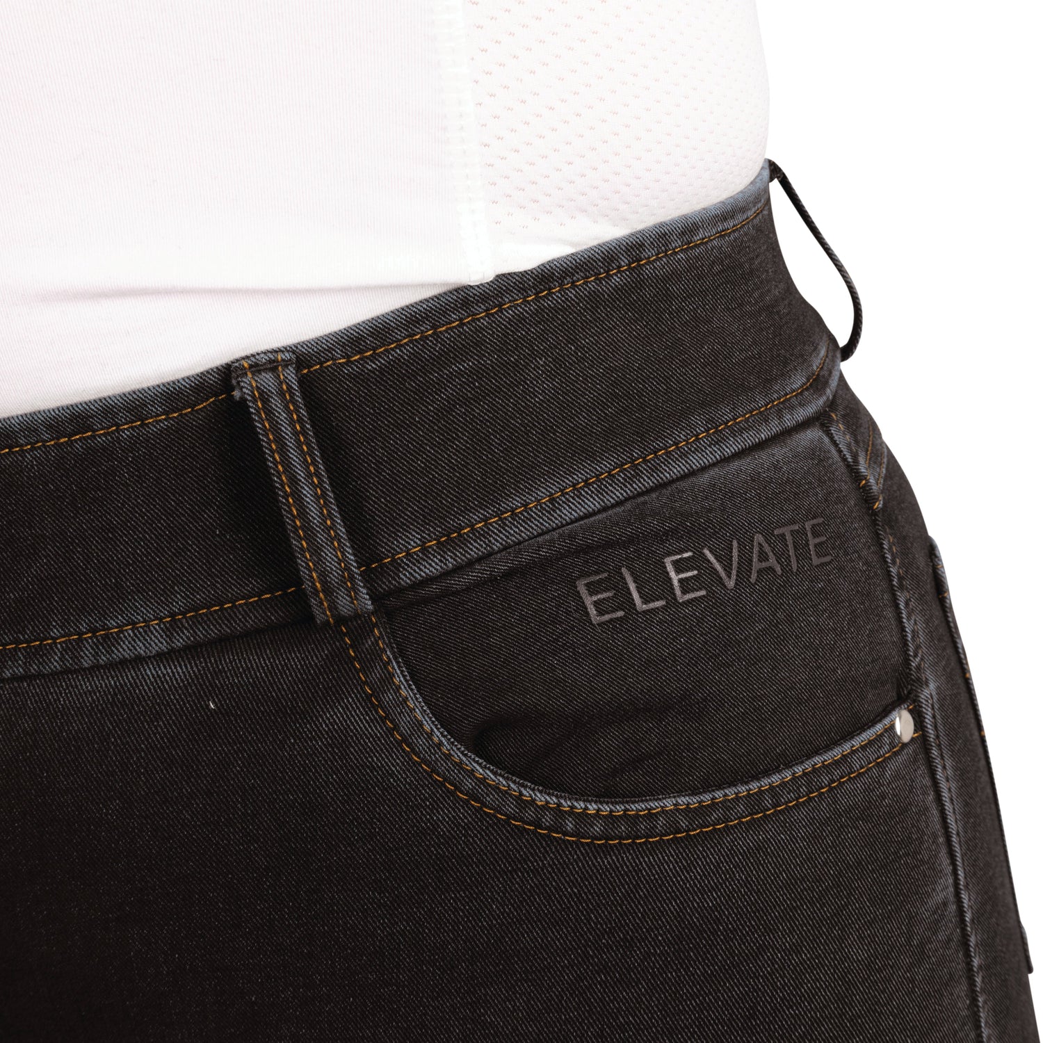 Hy Equestrian Elevate Style Denim Breeches #colour_black