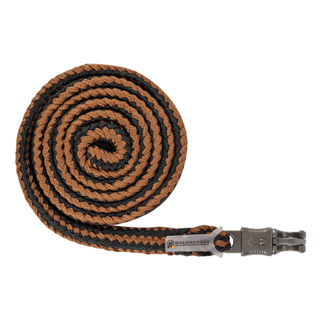 Waldhausen Panic Hook Lead Rope Plus with dark hardware #colour_cinnamon-black