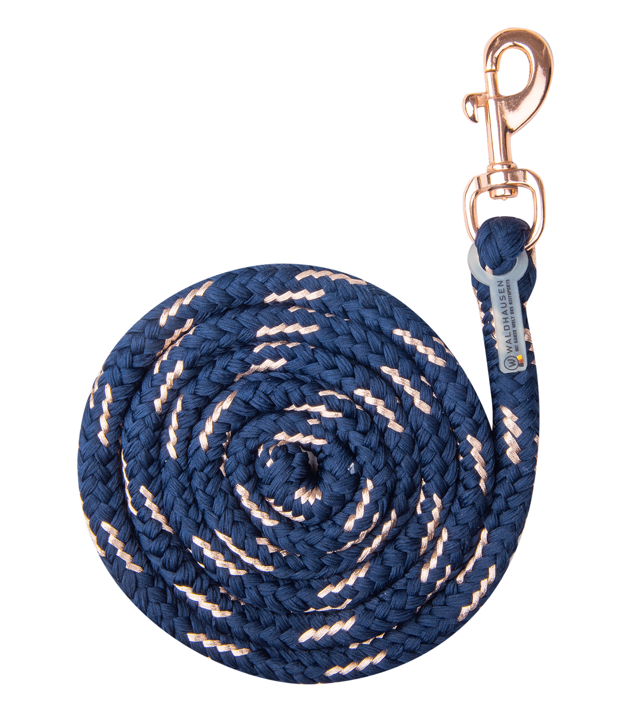 Waldhausen Lurex Rosé Snap Hook Lead Rope #colour_night-blue