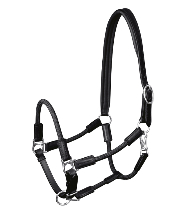 Waldhausen X-Line Nevada Leather Halter #colour_black-silver