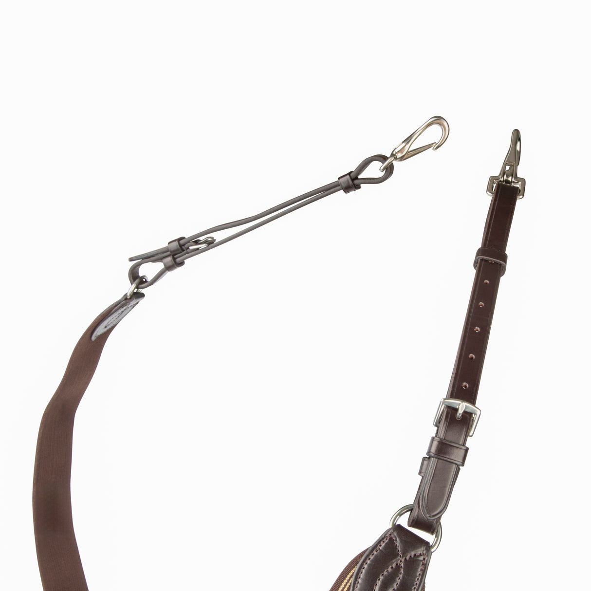 Shires Lusso Three Point Elastic Breastplate #colour_brown