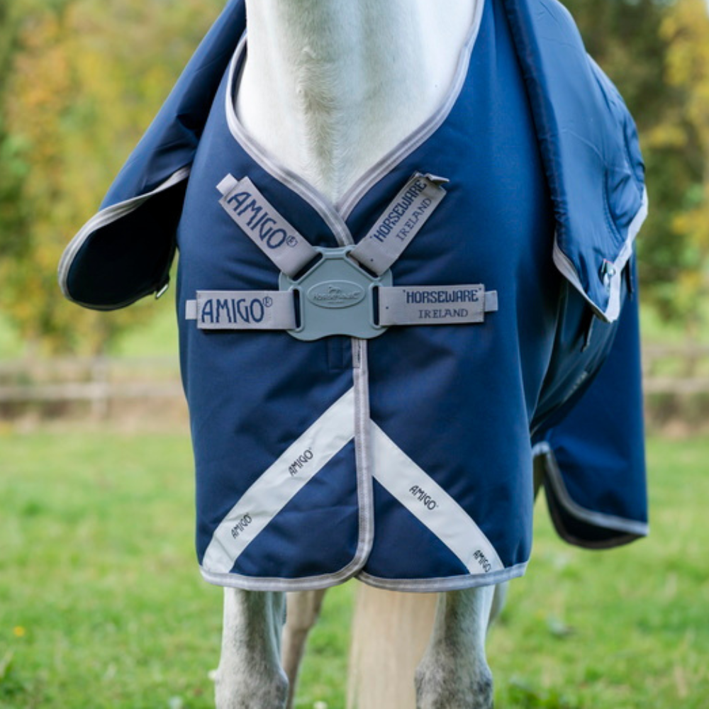 Horseware Ireland Amigo 1200D FieldSafe Plus 50g Turnout Rug #colour_navy-titanium-grey-silver