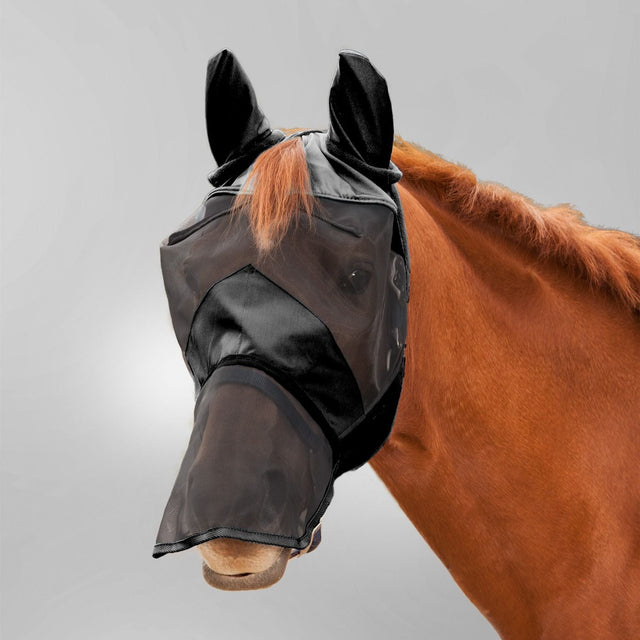 Waldhausen Premium Fly Mask with Ear and Nose Protection #colour_black