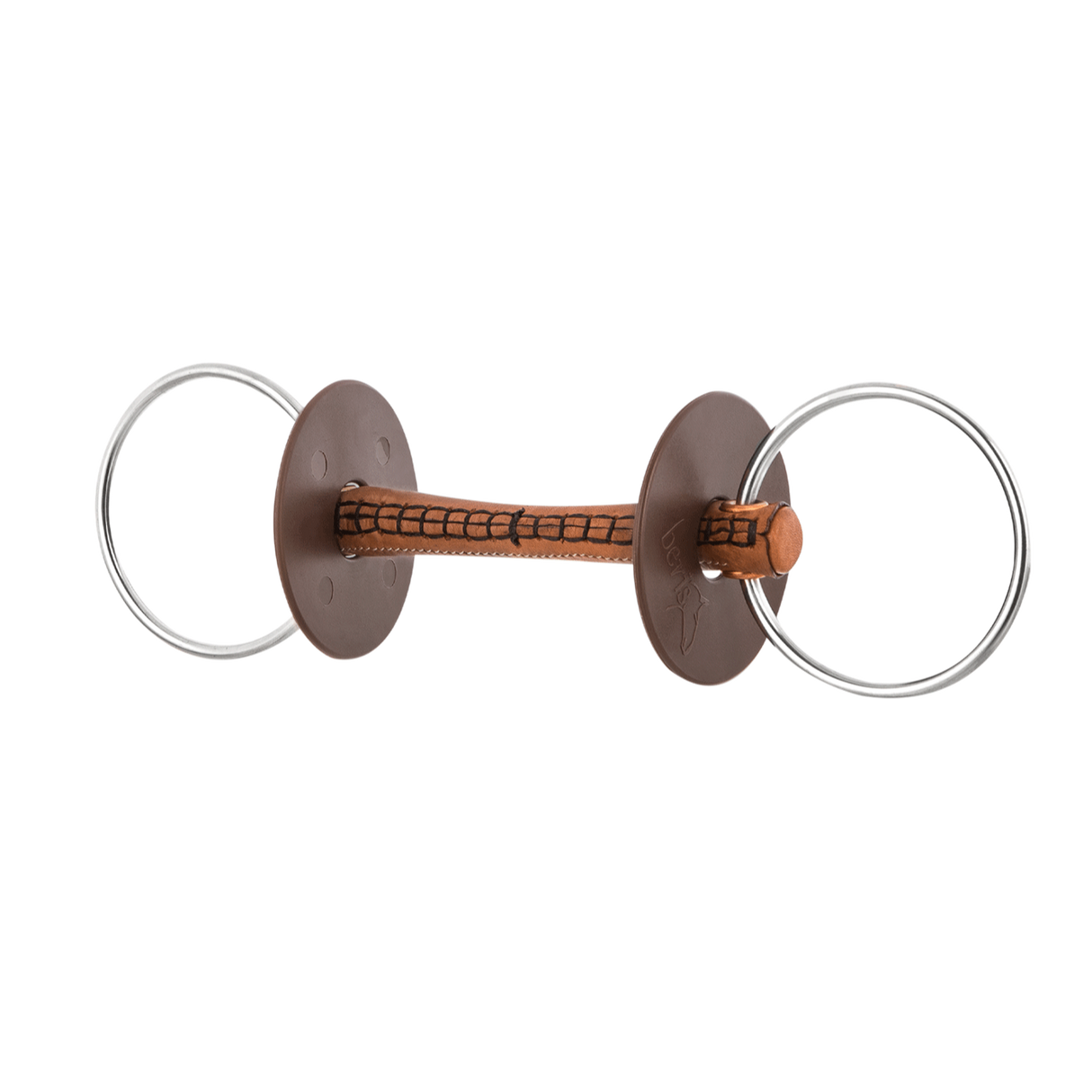 Beris Hard 7.5cm Ring Loose Ring Snaffle Bit with Leather Bar