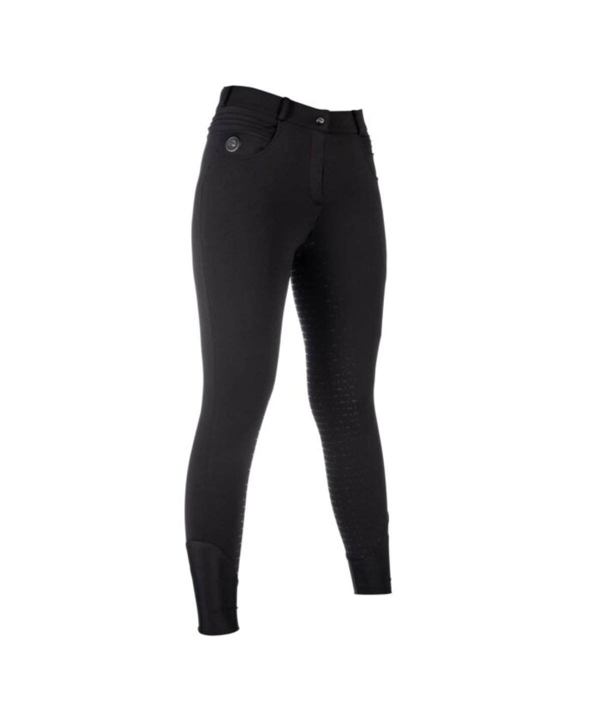 HKM Ladies Silicone Full Seat Heating Riding Breeches -Comfort- Style #colour_black