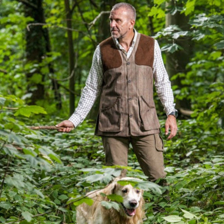 Baleno Milton Mens Tweed Shooting Vest #colour_check-brown