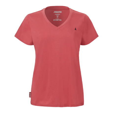 Musto Women's Original V Neck Short Sleeved T-Shirt #colour_sweet-raspberry