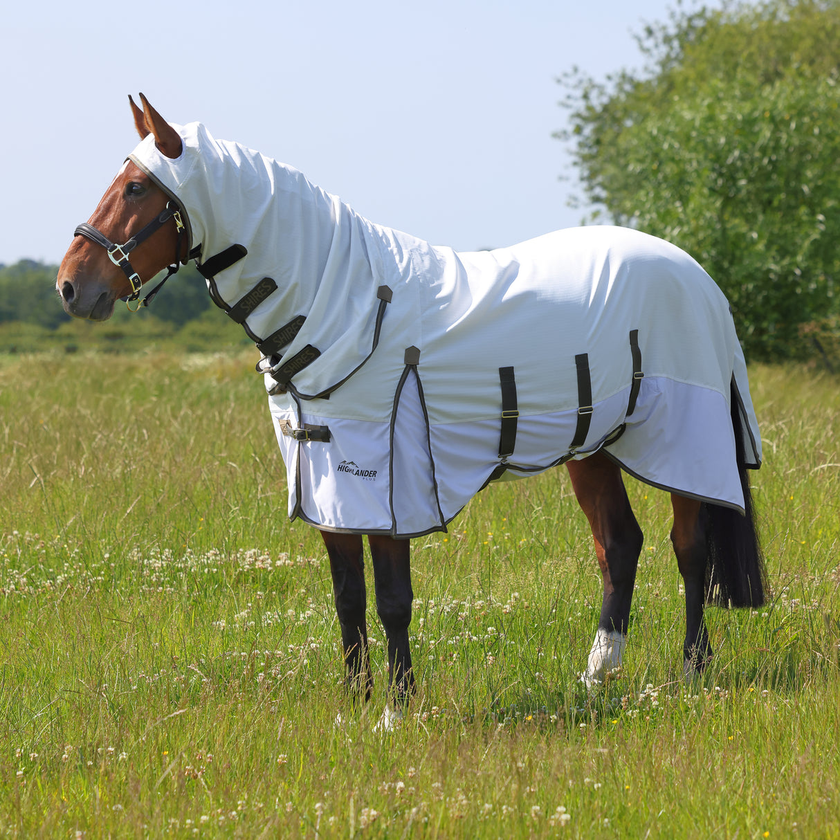 Shires Highlander Plus Sun Shade Fly Combo Rug #colour_white