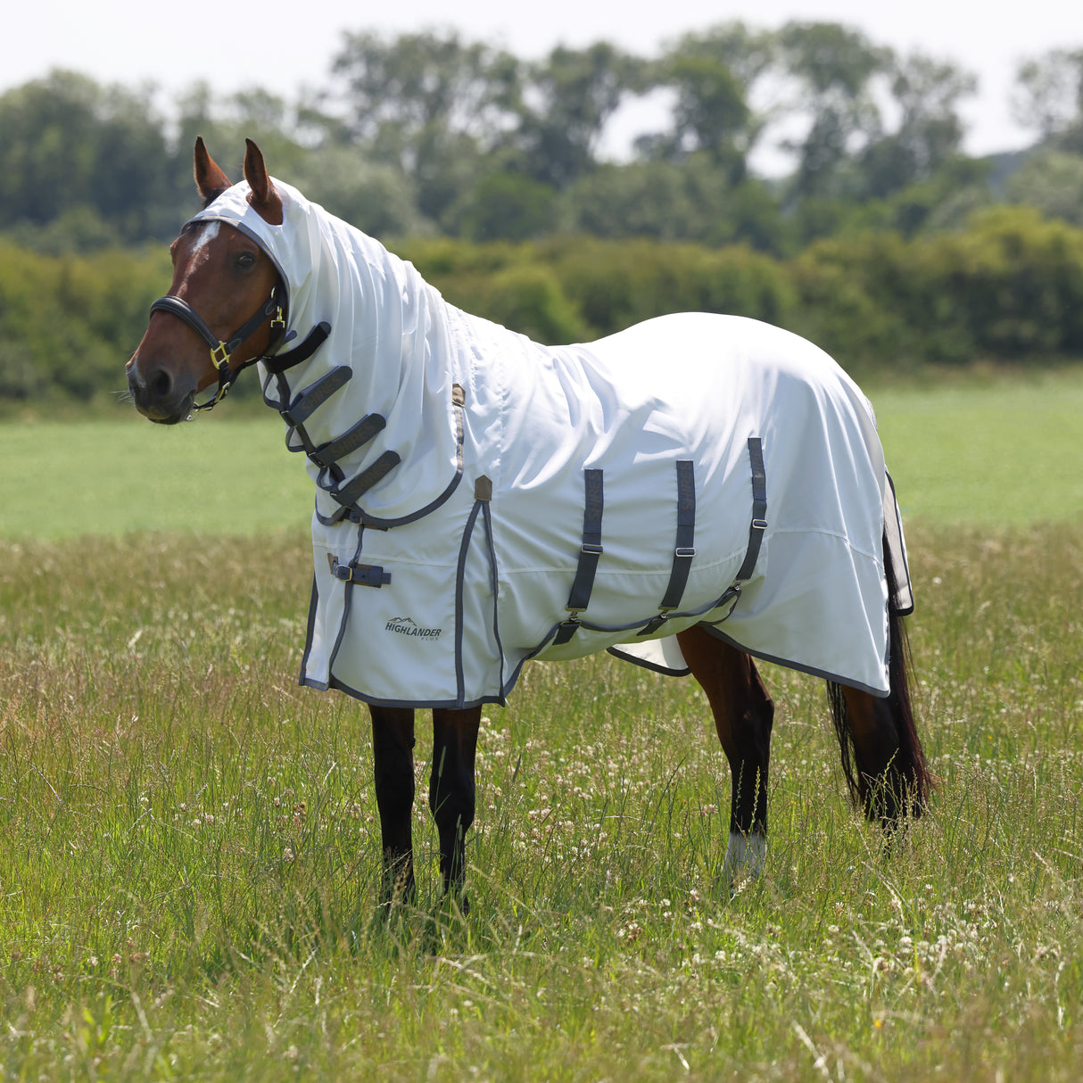 Shires Highlander Plus Sweet-itch Combo Rug #colour_white-airforce