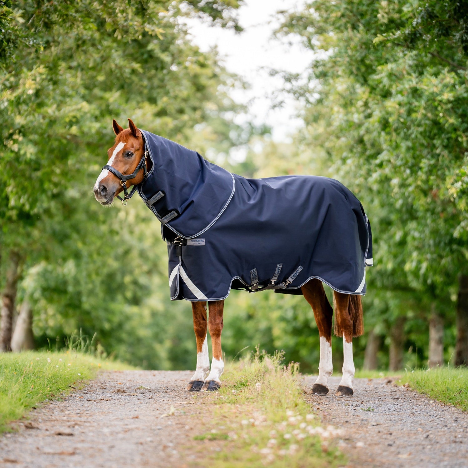 Horseware Ireland Rambo Supreme 1680D Turnout Vari-Layer 250g #colour_navy-thunderstorm-grey-silver