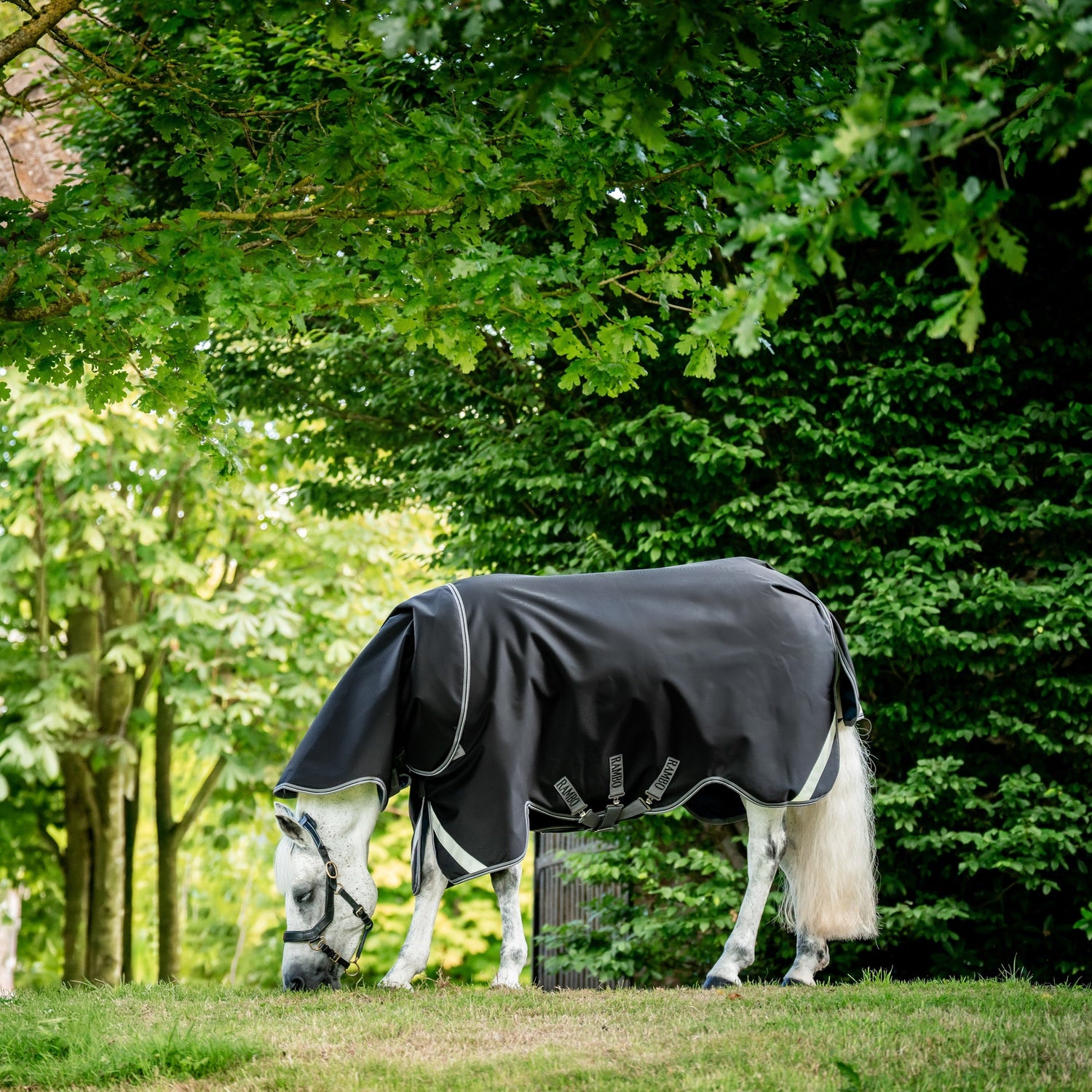 Horseware Ireland Rambo Supreme 1680D Turnout Plus 0g #colour_black-thunderstorm-grey-silver