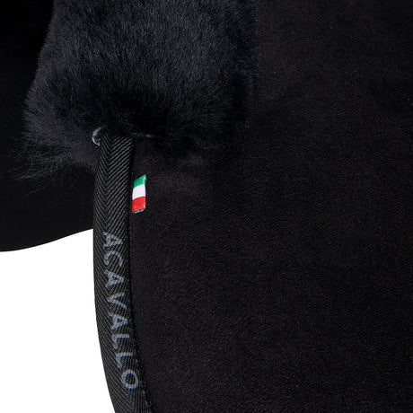 Acavallo Pad MF-S JCCS-S CW-CS Suede Cut-Out Sheepskin Flat #colour_black-black