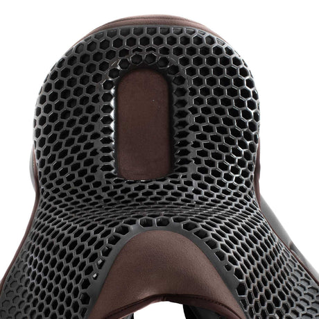 Acavallo Ortho-Coccyx Seat Saver Dressage Hexagonal Gel-Out Dri-Lex 20mm #colour_brown
