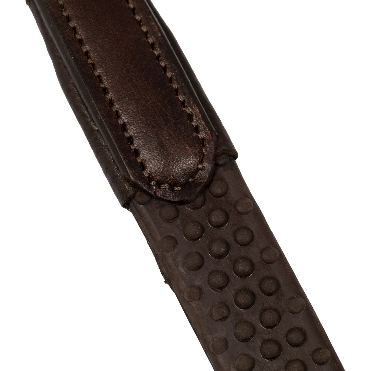 Acavallo Tubular Reins Leather & Rubber #colour_brown