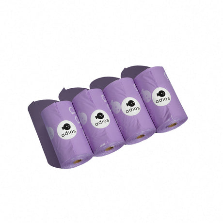 Adios Non Handle Poo Bags - 60 bags #colour_lilac