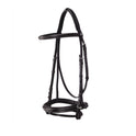 Equestro Leather English Bridle With Embroideries #colour_brown