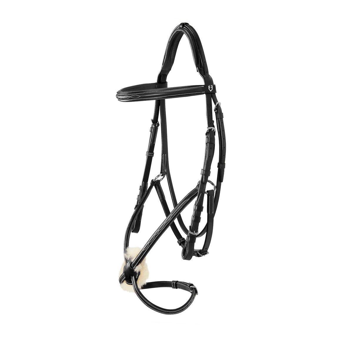Equestro Bridle With Mexican Noseband And Synthetic Sheepskin