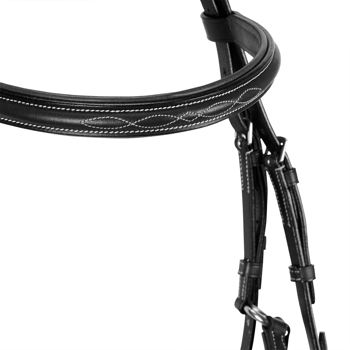 Equestro Bridle With Mexican Noseband And Synthetic Sheepskin