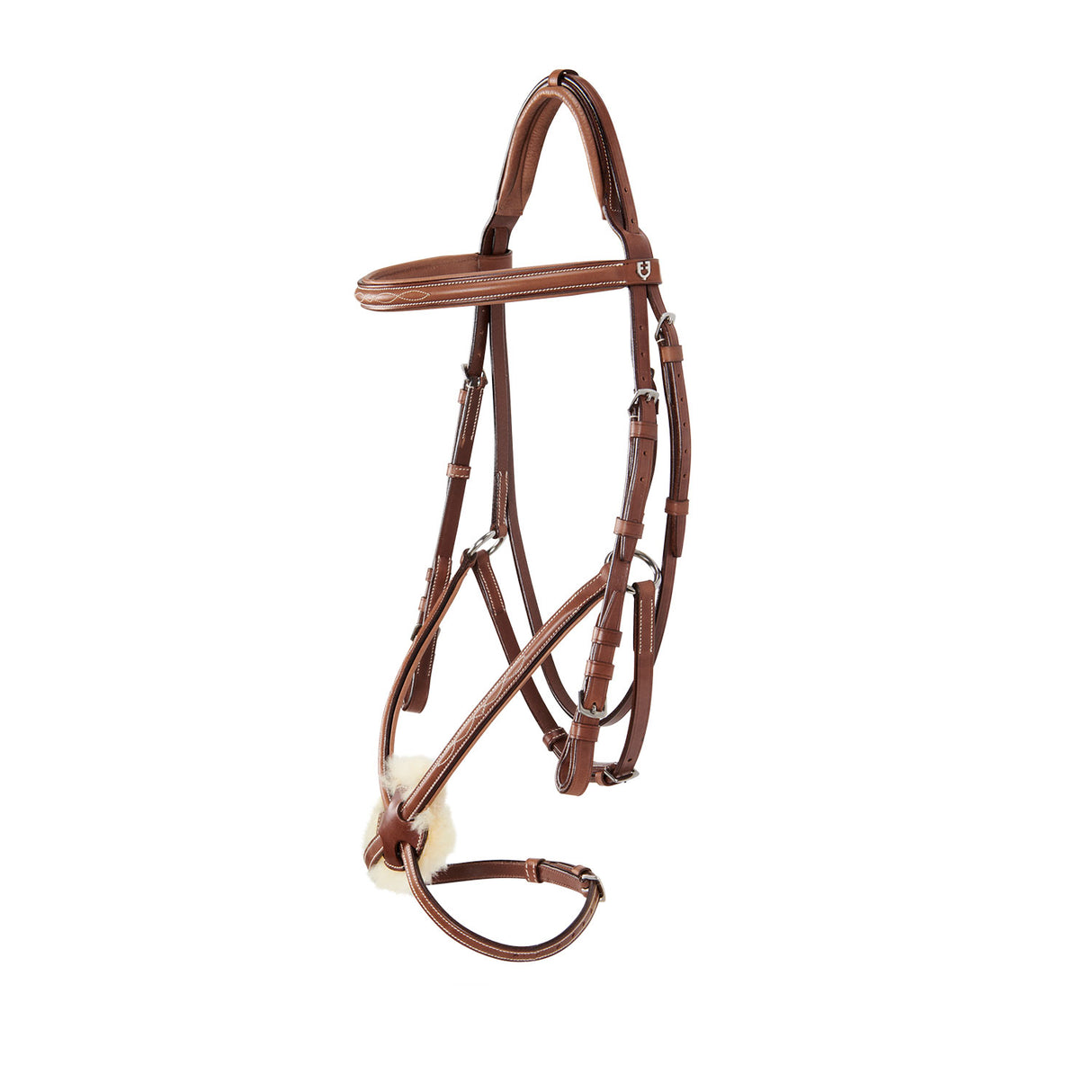Equestro Bridle With Mexican Noseband And Synthetic Sheepskin
