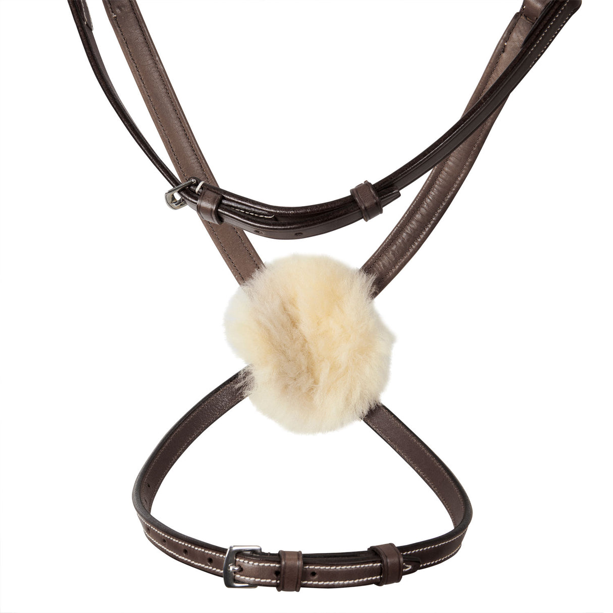 Equestro Bridle With Mexican Noseband And Synthetic Sheepskin