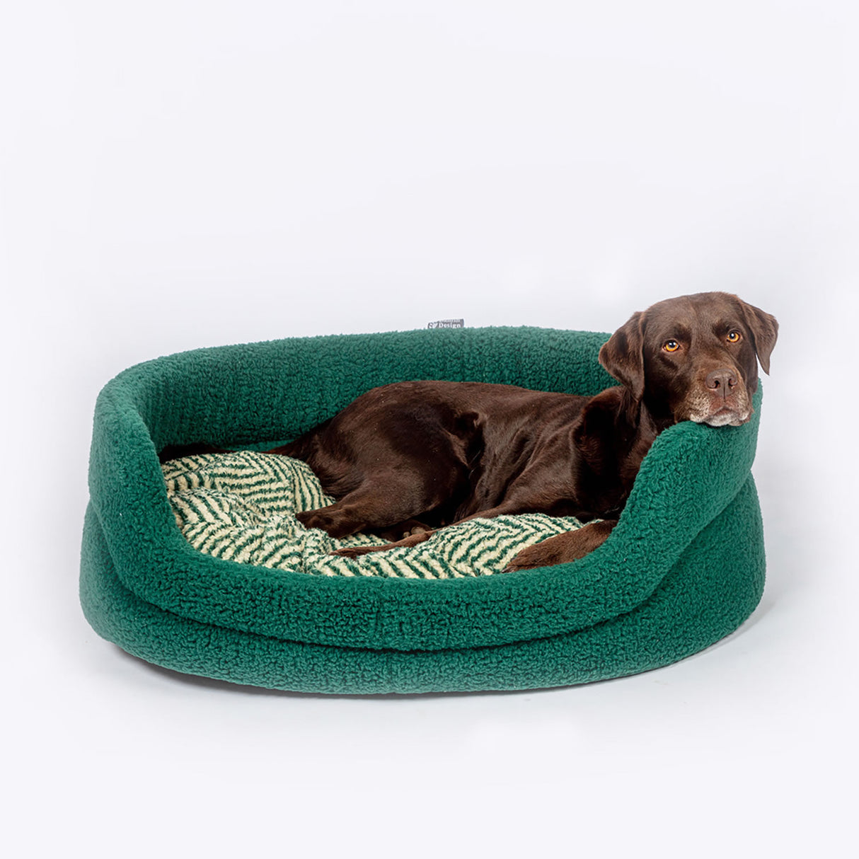 Danish Design Green Herringbone Fleece Slumber Bed #colour_green