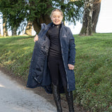EQUIDRY Girl's Bronte Riding Coat with Removable Hood #colour_navy