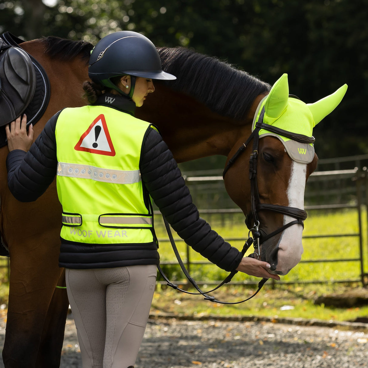 Woof Wear Hi Vis Noise Cancelling Fly Veil #colour_hi-vis-yellow