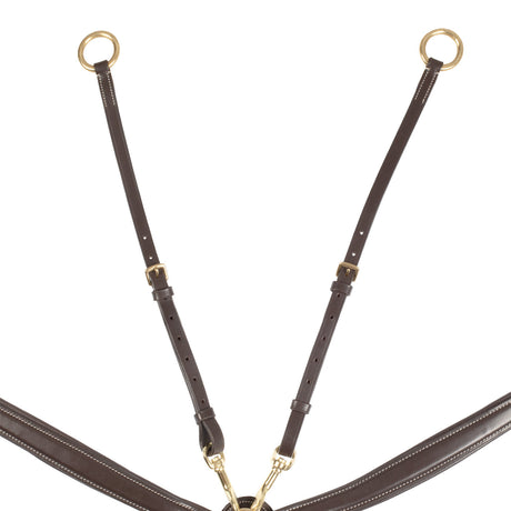 Tanned leather fork breastplate with steel buckles NEW