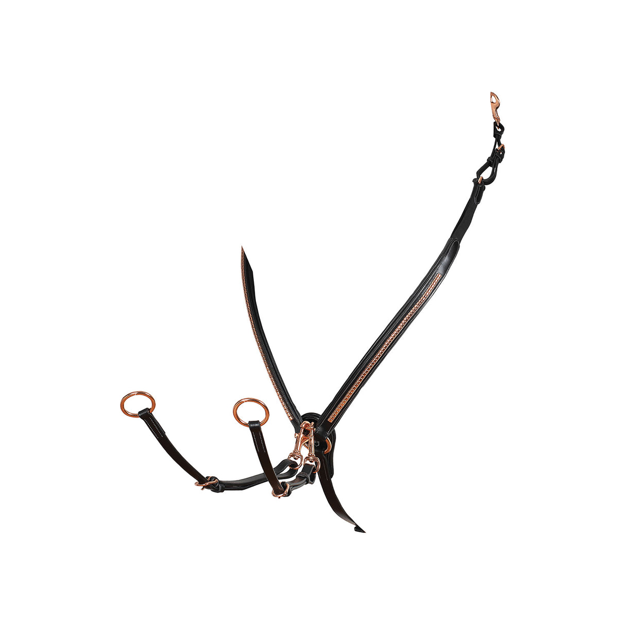 Equestro Breastplate With Clincher Rose Gold Leather Fork