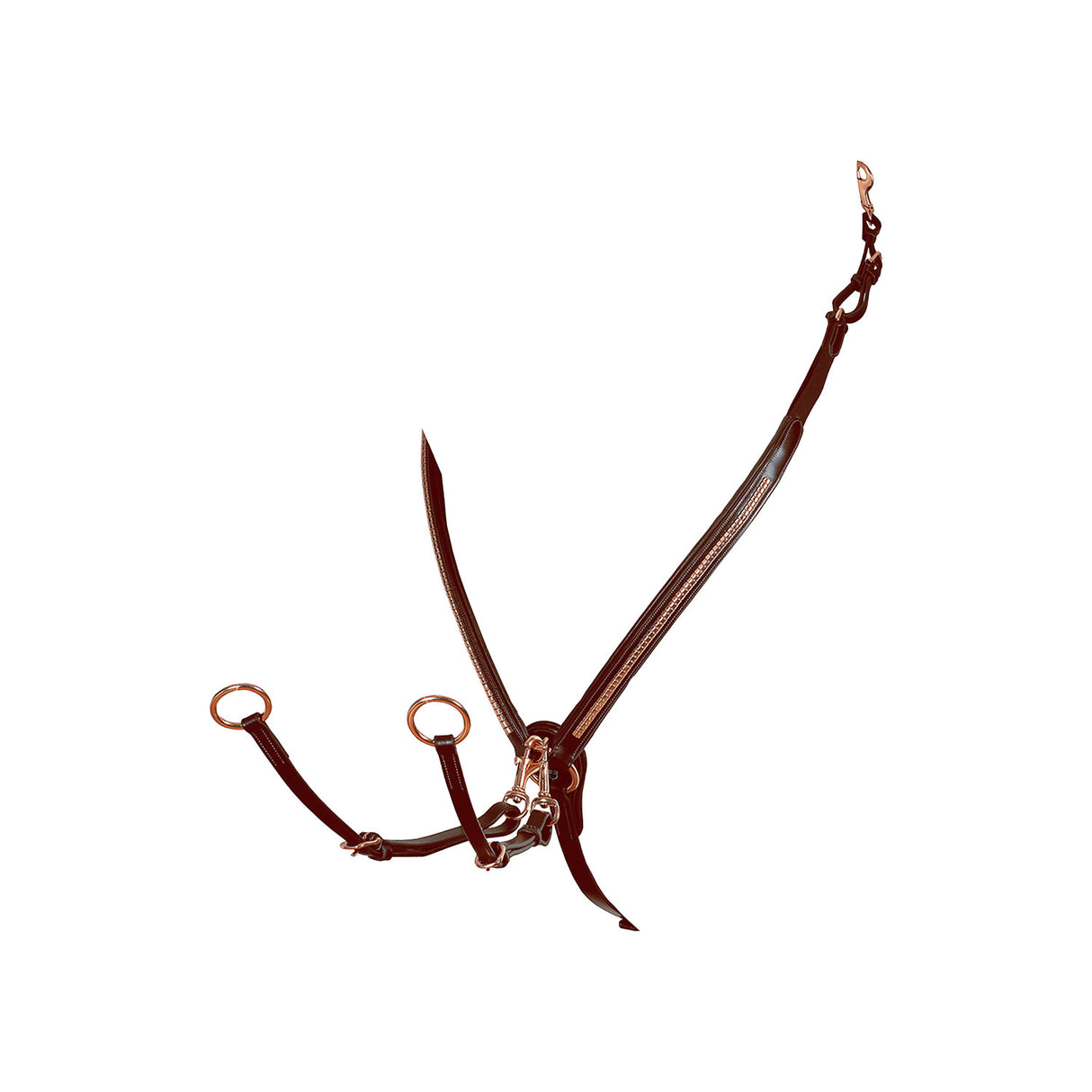 Equestro Breastplate With Clincher Rose Gold Leather Fork