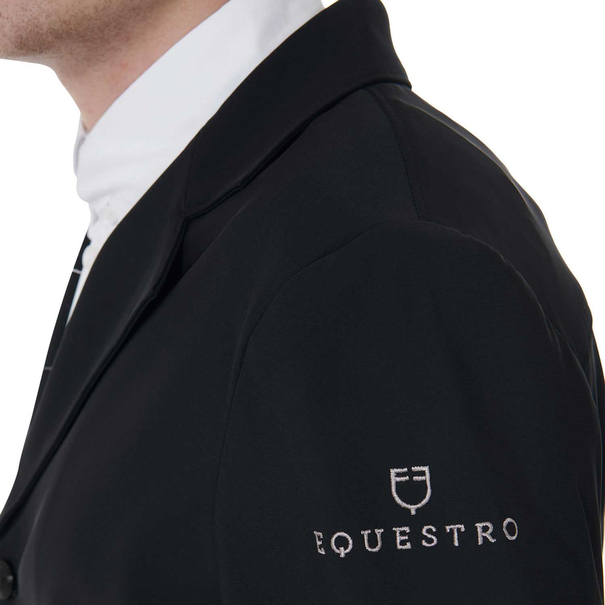 Equestro Men's Anatomical Four-Button Competition Jacket #colour_black