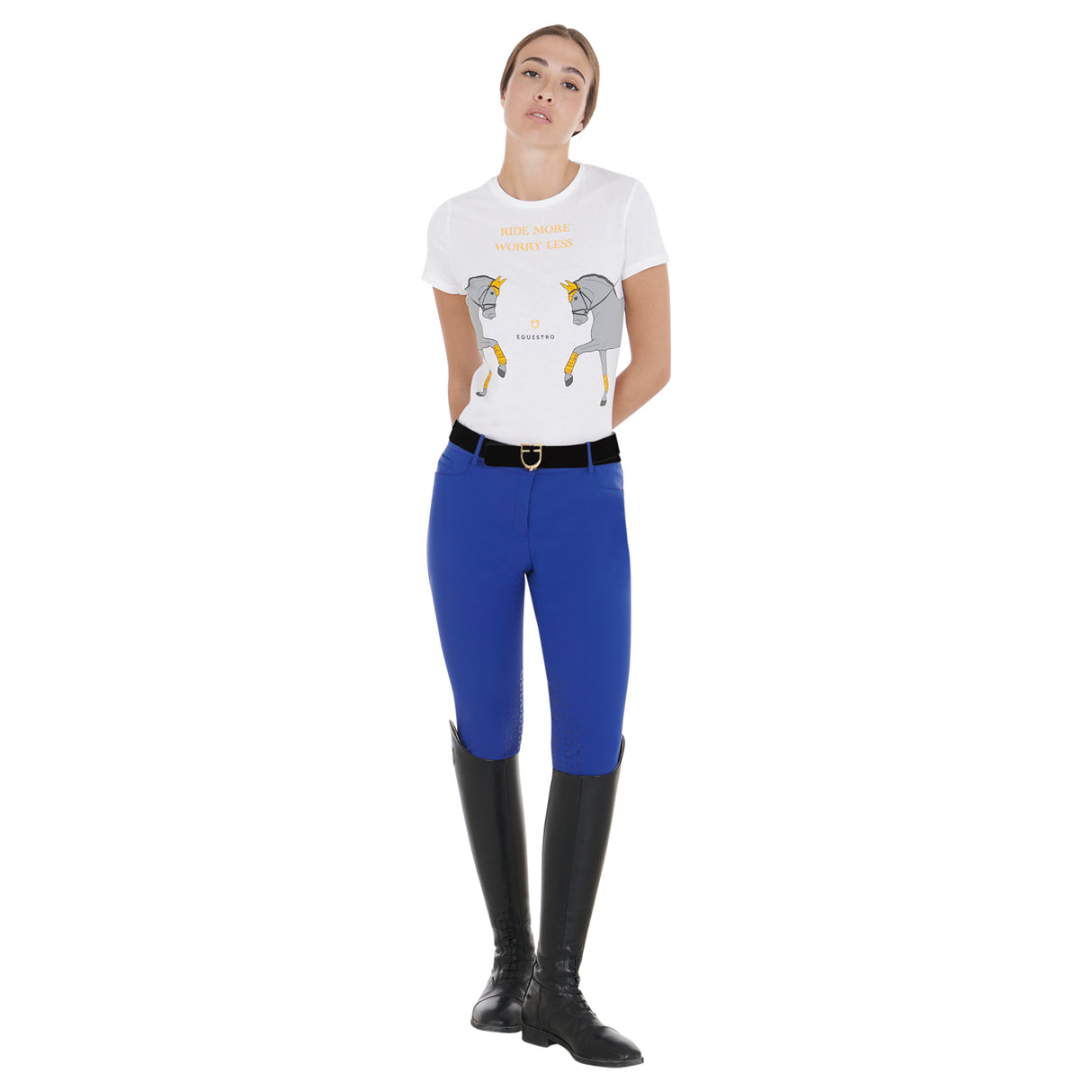 Equestro Women's Slim Fit Grip Breeches With Logo