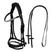Black leather anatomical bridle with rhinestones