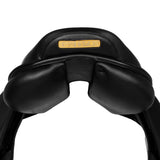 Equestro Earth Jumping Saddle In Double Leather With Embossed Logo #colour_black