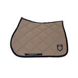 Equestro Jumping Saddle Pad With Embroidered Logo Black Line Edition