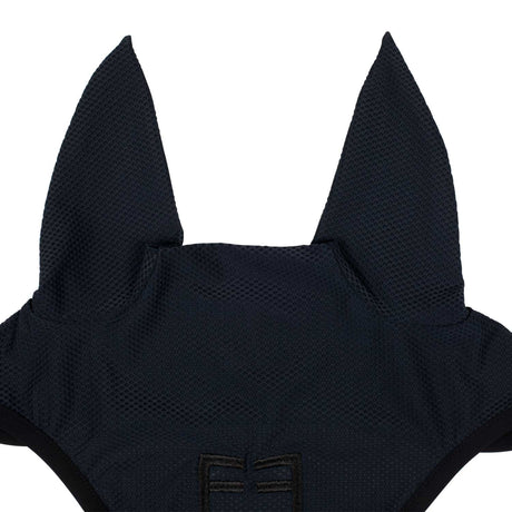 Perforated fabric fly veil with logo