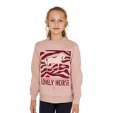 Equestro Girls' Lovely Horse Cotton Crewneck Sweatshirt