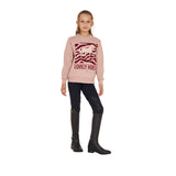 Equestro Girls' Lovely Horse Cotton Crewneck Sweatshirt