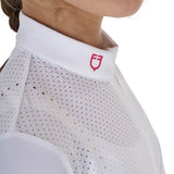 Equestro Girls' Slim Fit Competition Polo Shirt In Perforated Fabric