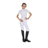 Equestro Girls' Slim Fit Competition Polo Shirt In Perforated Fabric