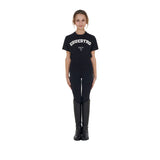 Equestro Girls' Horse Club Cotton T-Shirt #colour_black