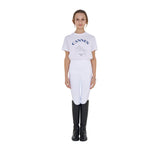 Equestro Girls' Cannes Cotton T-Shirt With Rhinestones #colour_white