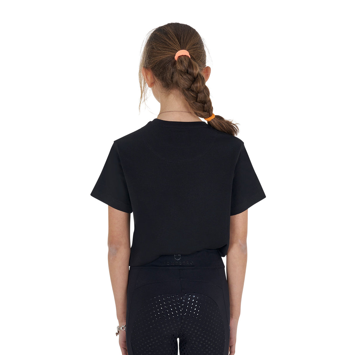 Equestro Girls' Ready To The Party Cotton T-Shirt With Rhinestones #colour_black