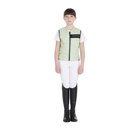Equestro Kids' Vest In Technical Fabric #colour_green