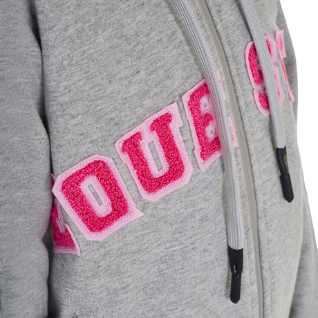 Equestro Kids' Hoodie With Zip And Sponge Lettering #colour_grey-fucsia
