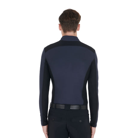 Men's slim fit long-sleeved training polo shirt