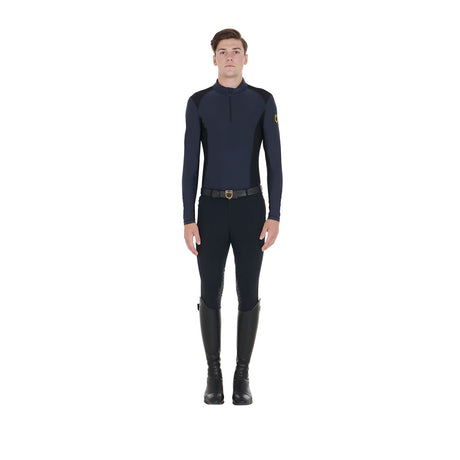 Men's slim fit long-sleeved training polo shirt