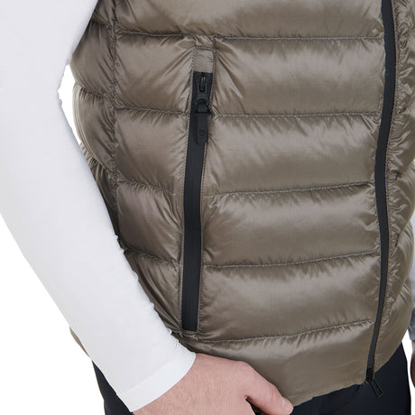 Equestro Men's Bi-Material Vest Silicone Patch #colour_black-brown