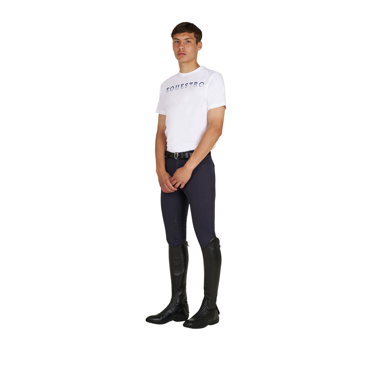 Men's basic T-shirt with chest lettering